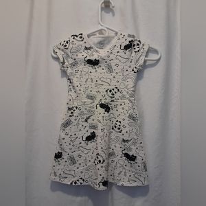 - Wonder Nation Adorable Black and White Dress With Artistic Drawn Picture…